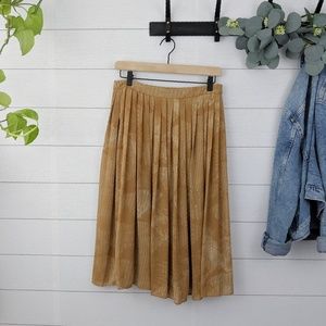 Halogen Mustard Yellow Pleated Midi Skirt